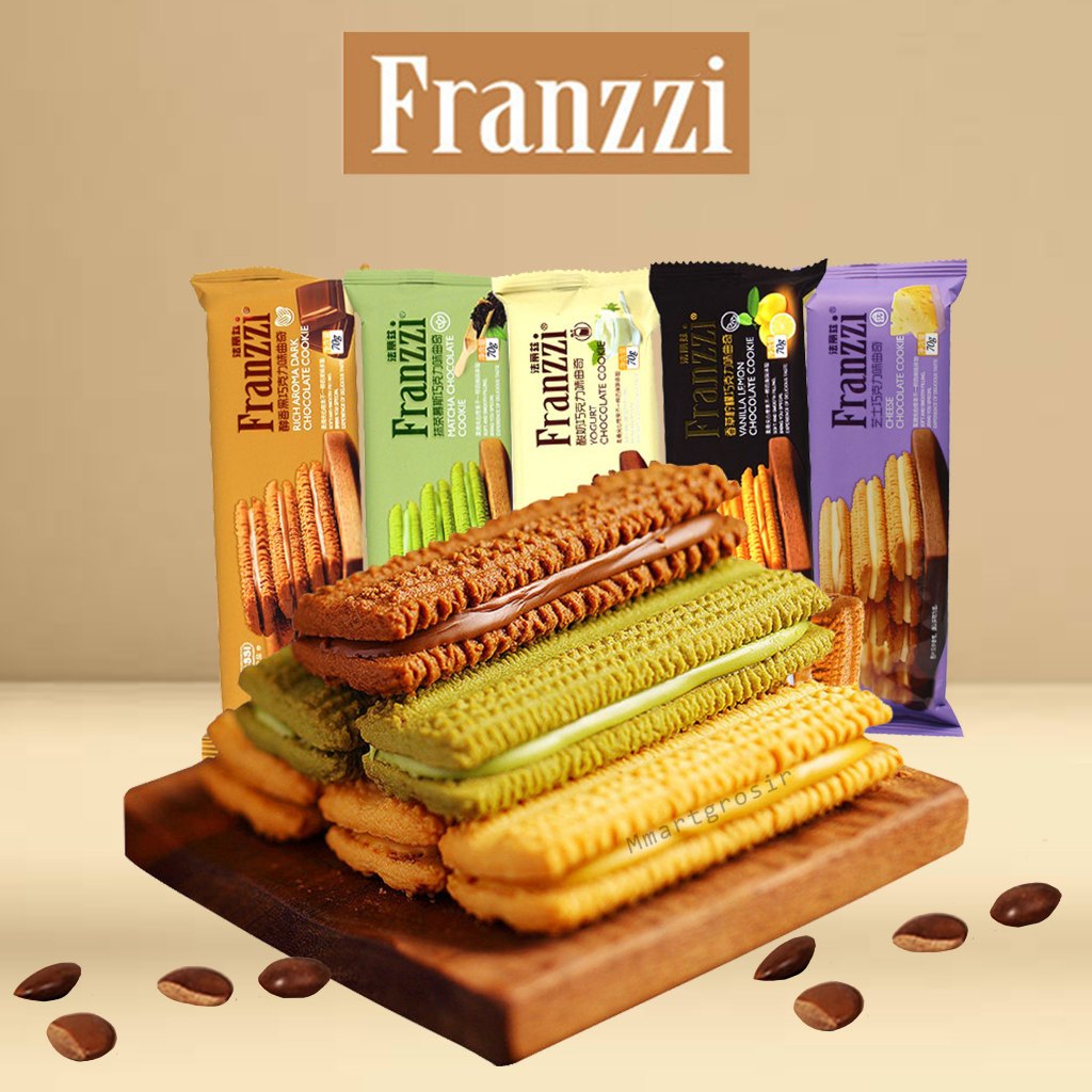 

[ BERKAH ] Franzzi Cookie Sandwich 70gr Cookies Red Velvet Strawberry Chocolate Matcha Chocolate Cheese Snack Cemilan