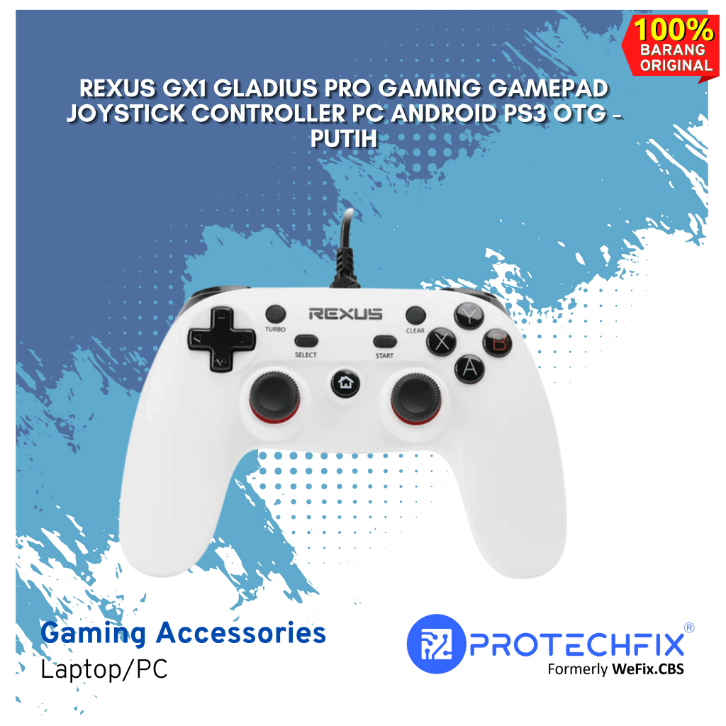 REXUS GX1 Gladius Pro Gaming Gamepad Joystick Controller PC Android PS3 OTG - Putih