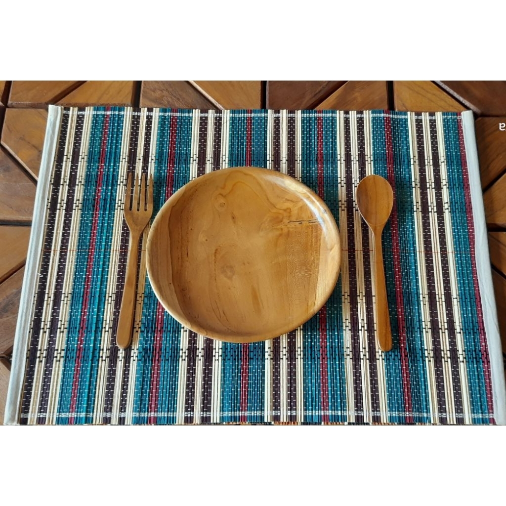 Placemat Tenun Lidi/Tatakan Piring Alas Foto/Taplak Meja Kecil Placemat/Taplak Meja Tenun Lidi/Place