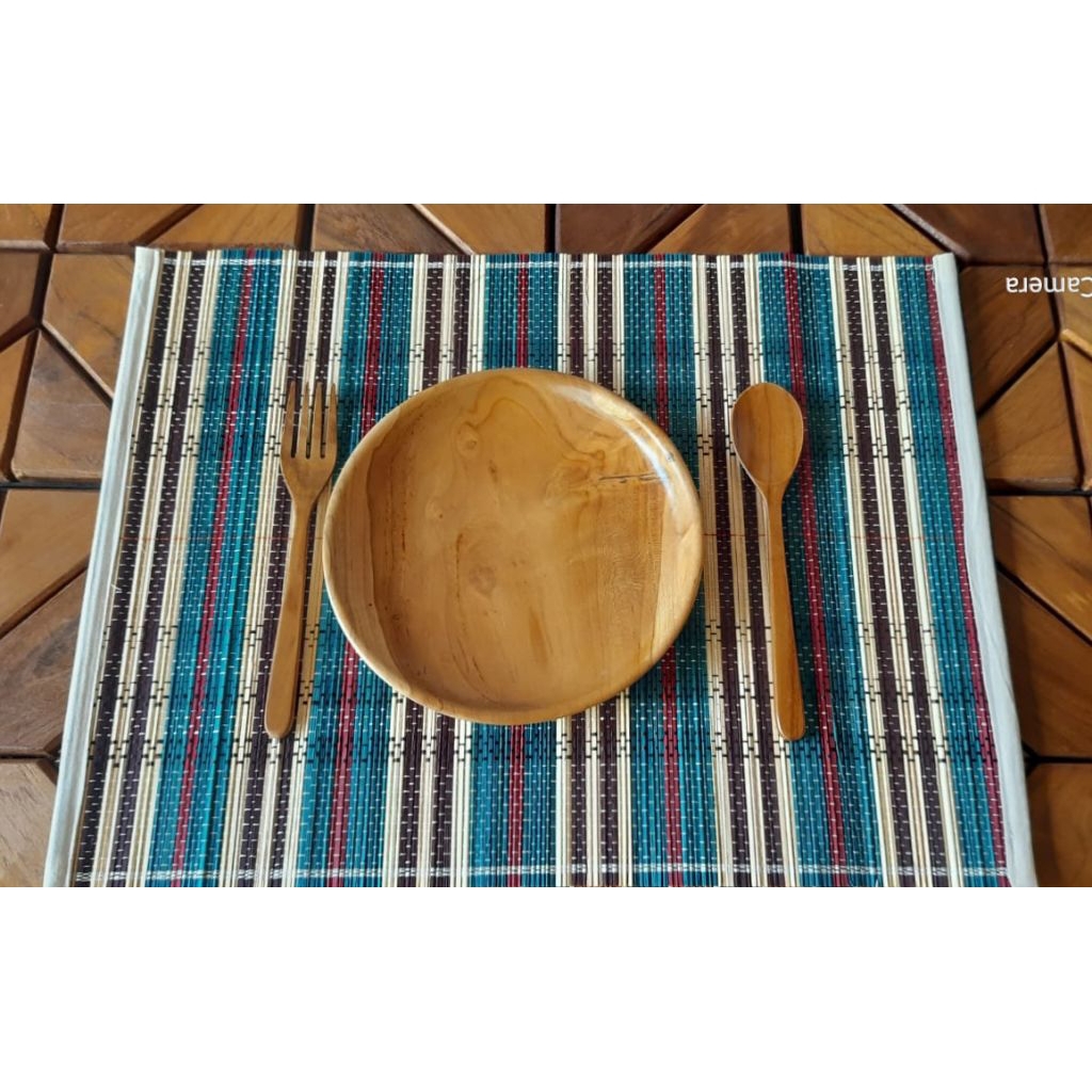 Placemat Tenun Lidi/Tatakan Piring Alas Foto/Taplak Meja Kecil Placemat/Taplak Meja Tenun Lidi/Place