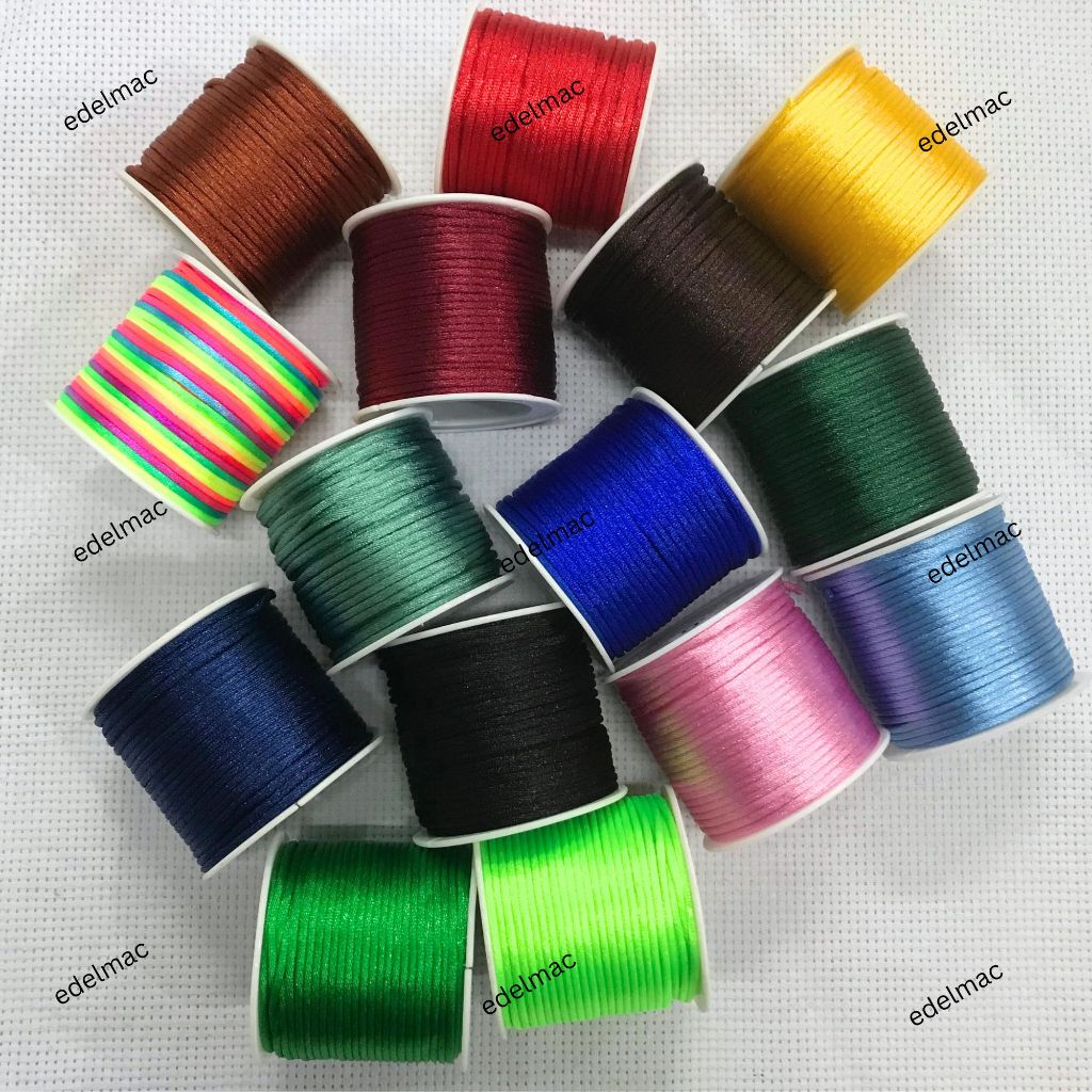 2.0mm Tali Giok Benang Simpul Cina Tali Satin Kerajinan Handcraft Perhiasan Gelang Kalung Decor