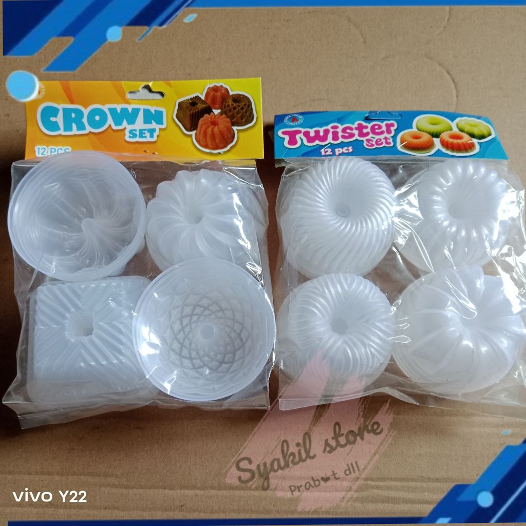 Cetakan Mini Agar - Agar Twister Agar Crown Agar Twister 4 motif cetakan bolu ketan hitam viral