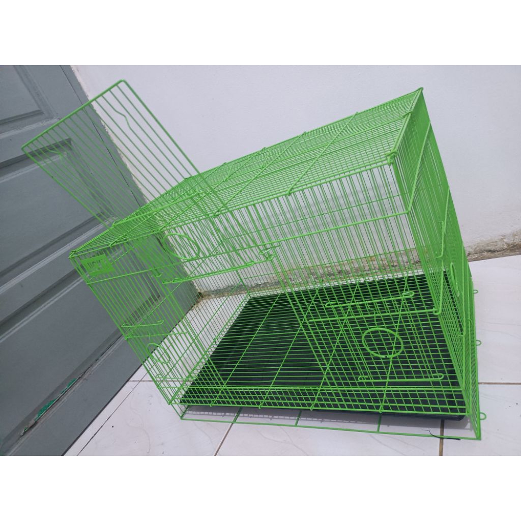 Colour Warna Green Hijau Kandang Lipat lucky Promo 60 x 42 x 42 Pet Cage Hewan Sangkar Kurungan anab