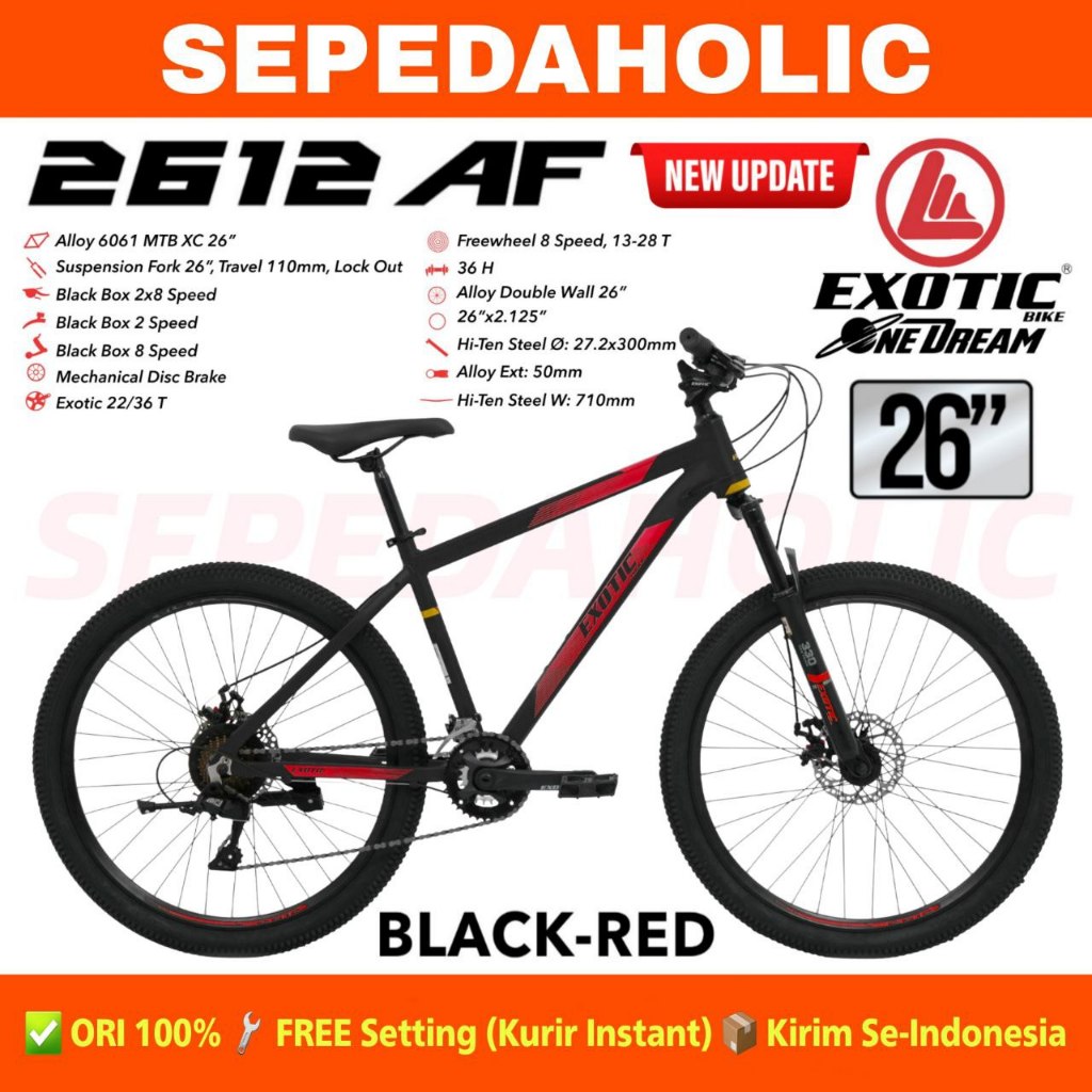 [SALE] Sepeda Gunung MTB 26 27.5 Inch EXOTIC ET 2612 AF Alloy 16 Speed Fork Lock ORI Garansi Resmi 5