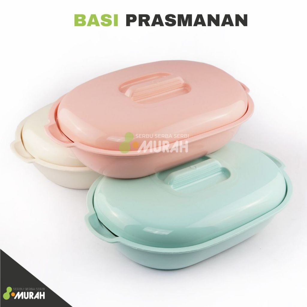 SERBU MURAH - Wadah Saji Tutup Prasmanan Oval Plastik / Waskom Tutup / Baskom Tutup / Hajatan