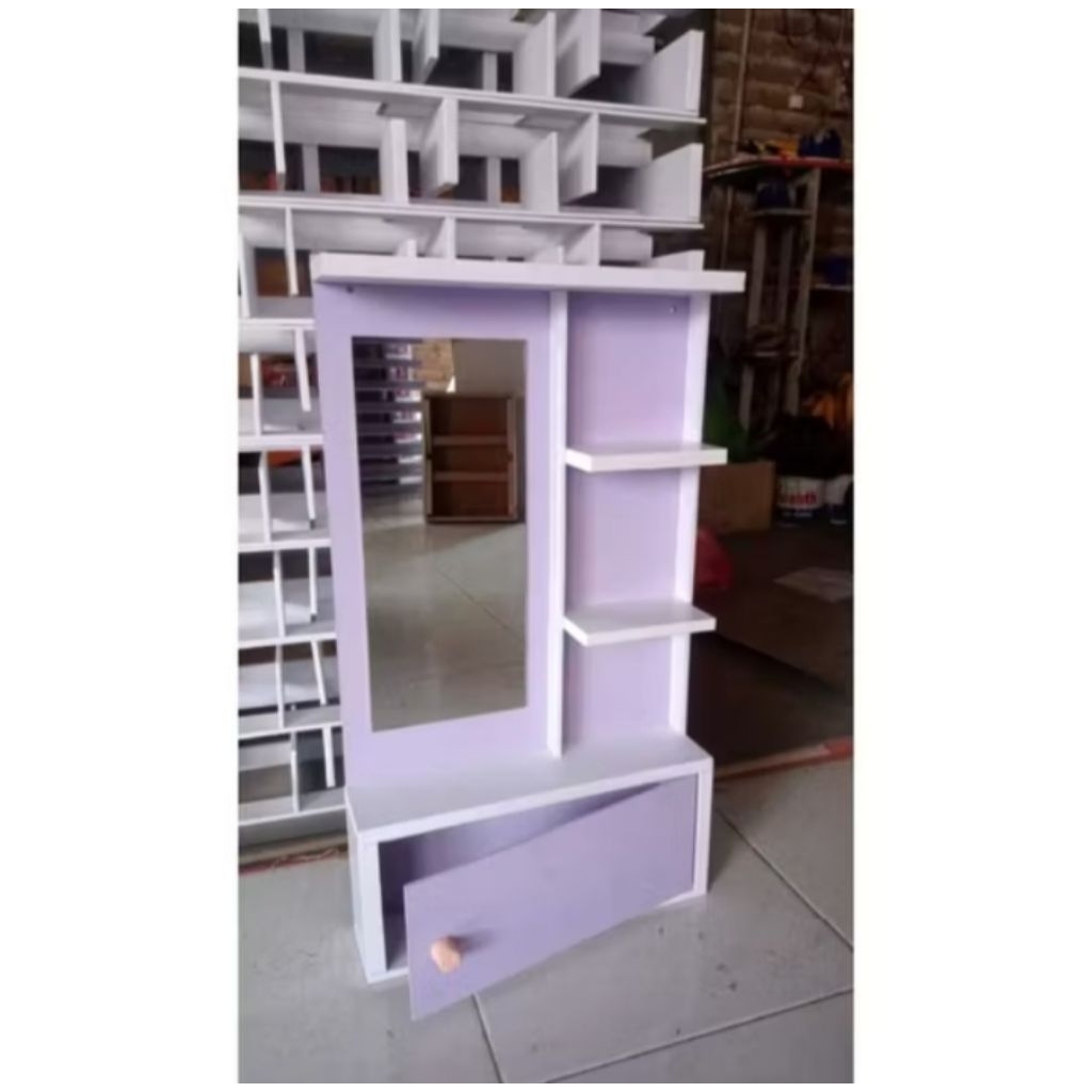 CERMIN RIAS MINIMALIS RAK KOSMETIK GANTUNG MEJA RIAS RAK RIAS GANTUNG RAK RIAS MAKE UP KAYU MINI CER