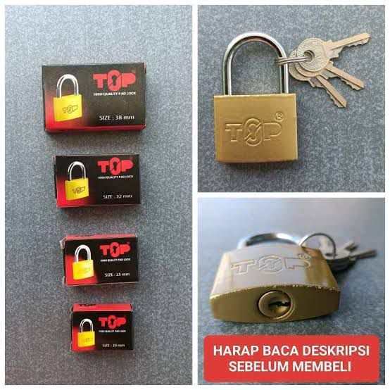 Gembok Kuning TOP 20mm 25mm 32mm 38mm
