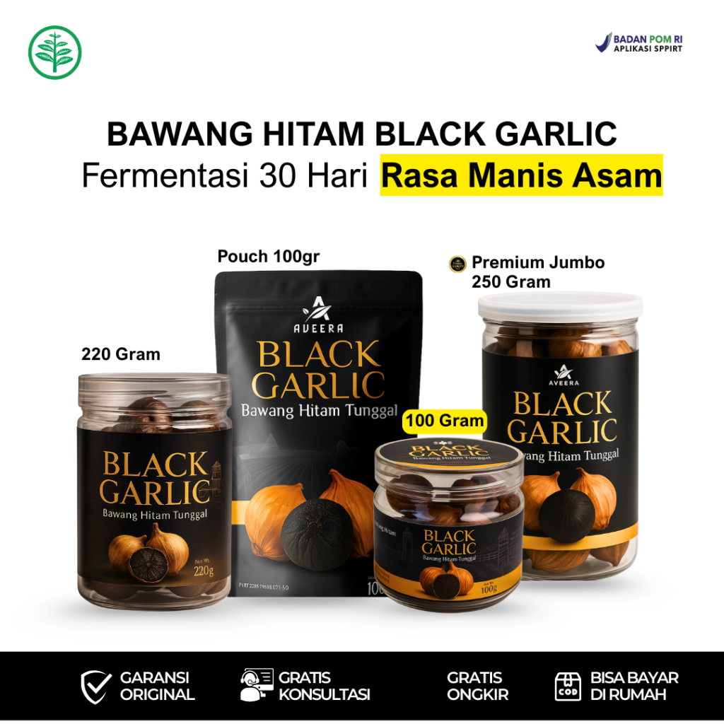 

Black Garlic Bawang Hitam Tunggal Premium – Rasa Manis Fermentasi Alami 30 Hari 250gr