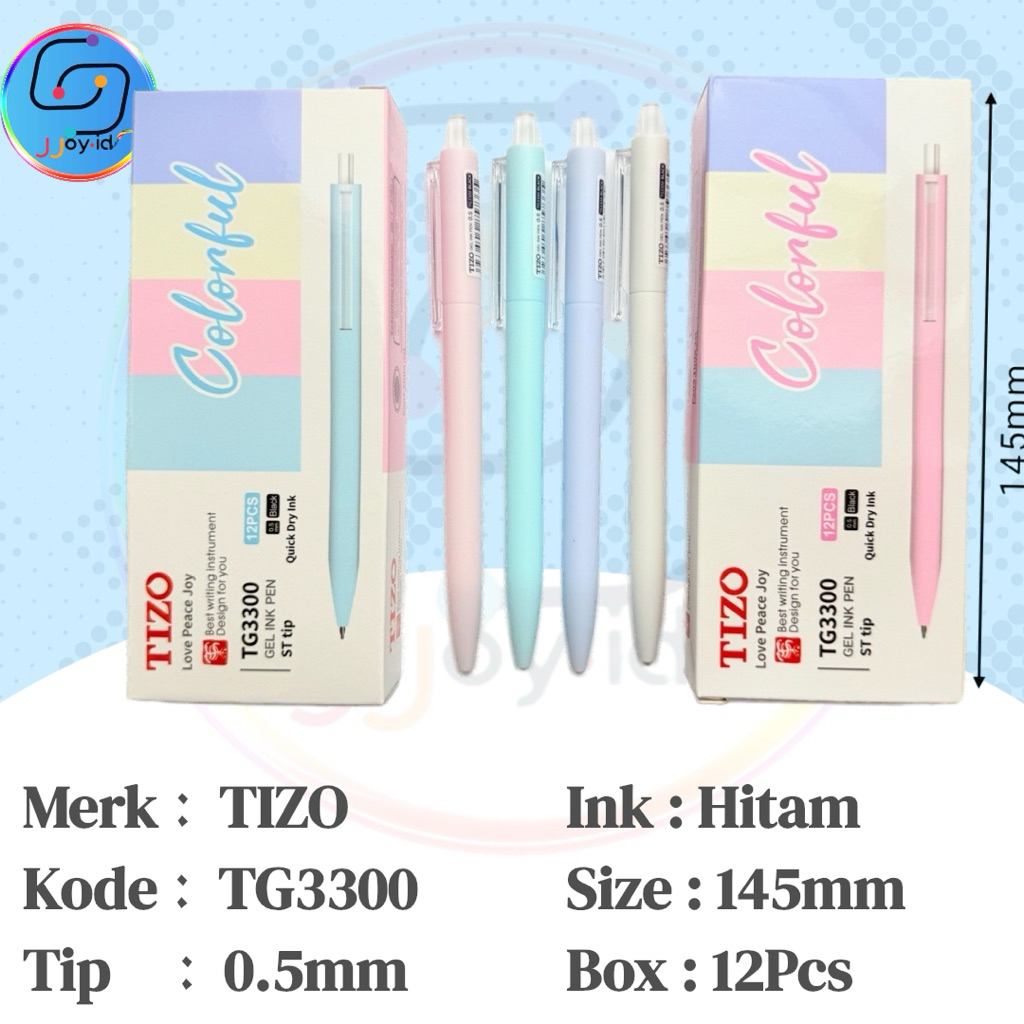 

Alat Tulis | Gel TIZO TG3300| Tinta Hitam 0.5 mm | Stationery | Pena | Ballpoint | Pen | Pulpen 1 Pack