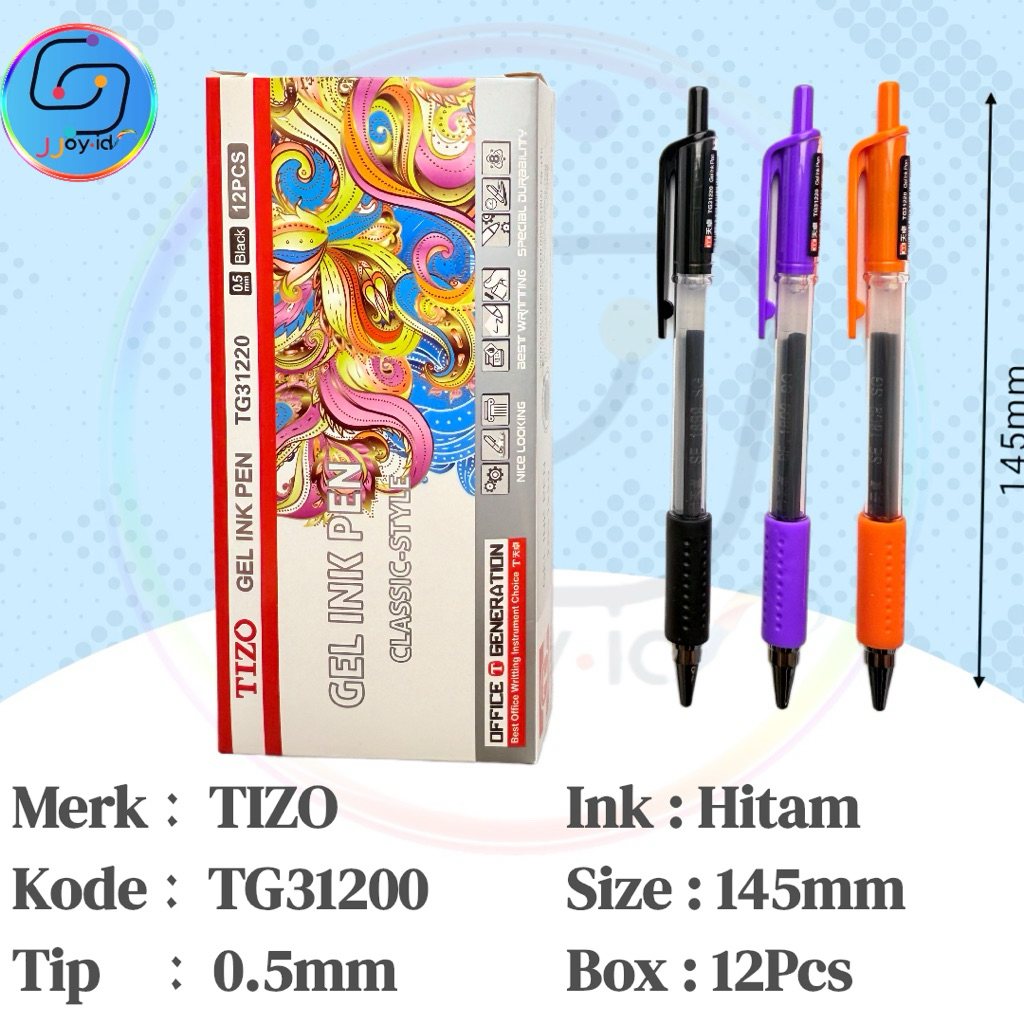 

Alat Tulis | Gel Pen | TIZO TG31220| Tinta Hitam 0.5 mm | Stationery | Pena | Ballpoint | Pen | Pulpen 1 Pack