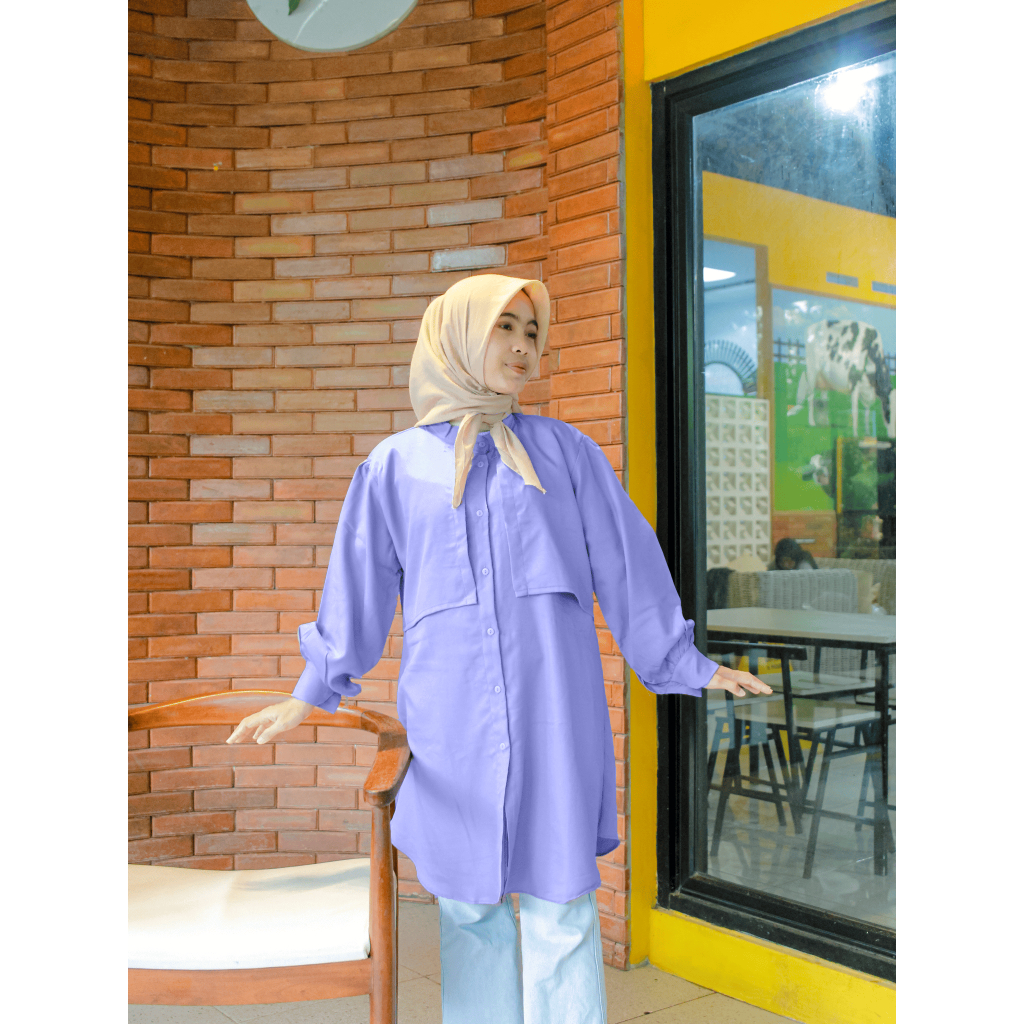 Elshine - Blouse Esha | Kemeja Rompi Wanita | Baju Wanita Atasan Terbaru  | Atasan Wanita Casual