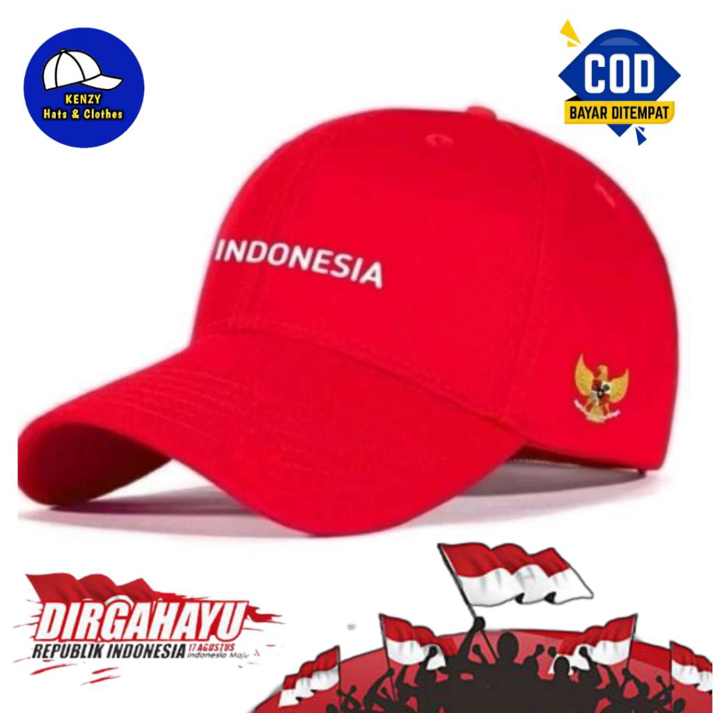 Topi 17 Agustusan /Topi merah putih / Topi Garuda & Tulisan indonesia /TOPI INDONESIA