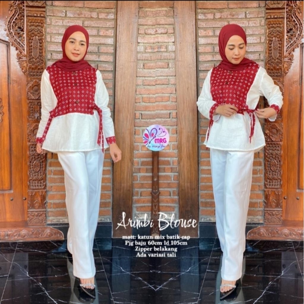 Blus Batik Arimbi# Merah-Putih