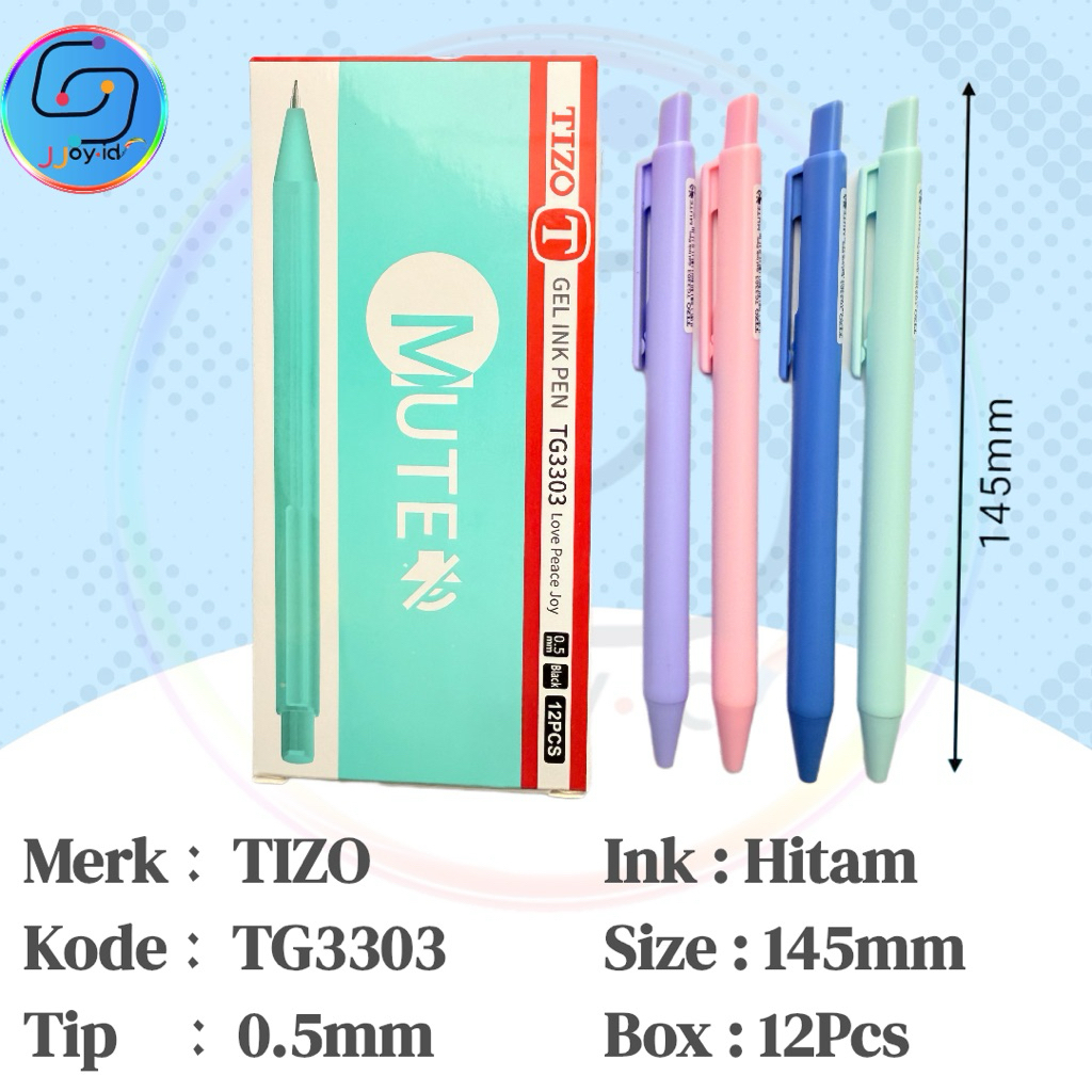 

Alat Tulis | Gel Pen | TIZO TG3303| Tinta Hitam 0.5 mm | Stationery | Pena | Ballpoint | Pen | Pulpen 1 Pack