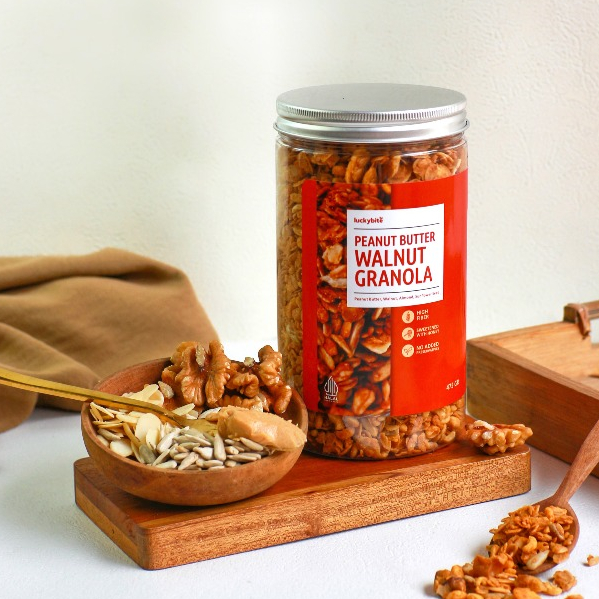 

Peanut Butter Walnut Granola - Peanut Butter, Walnut, Almond, Sunflower Seeds - NO SUGAR - LUCKYBITE