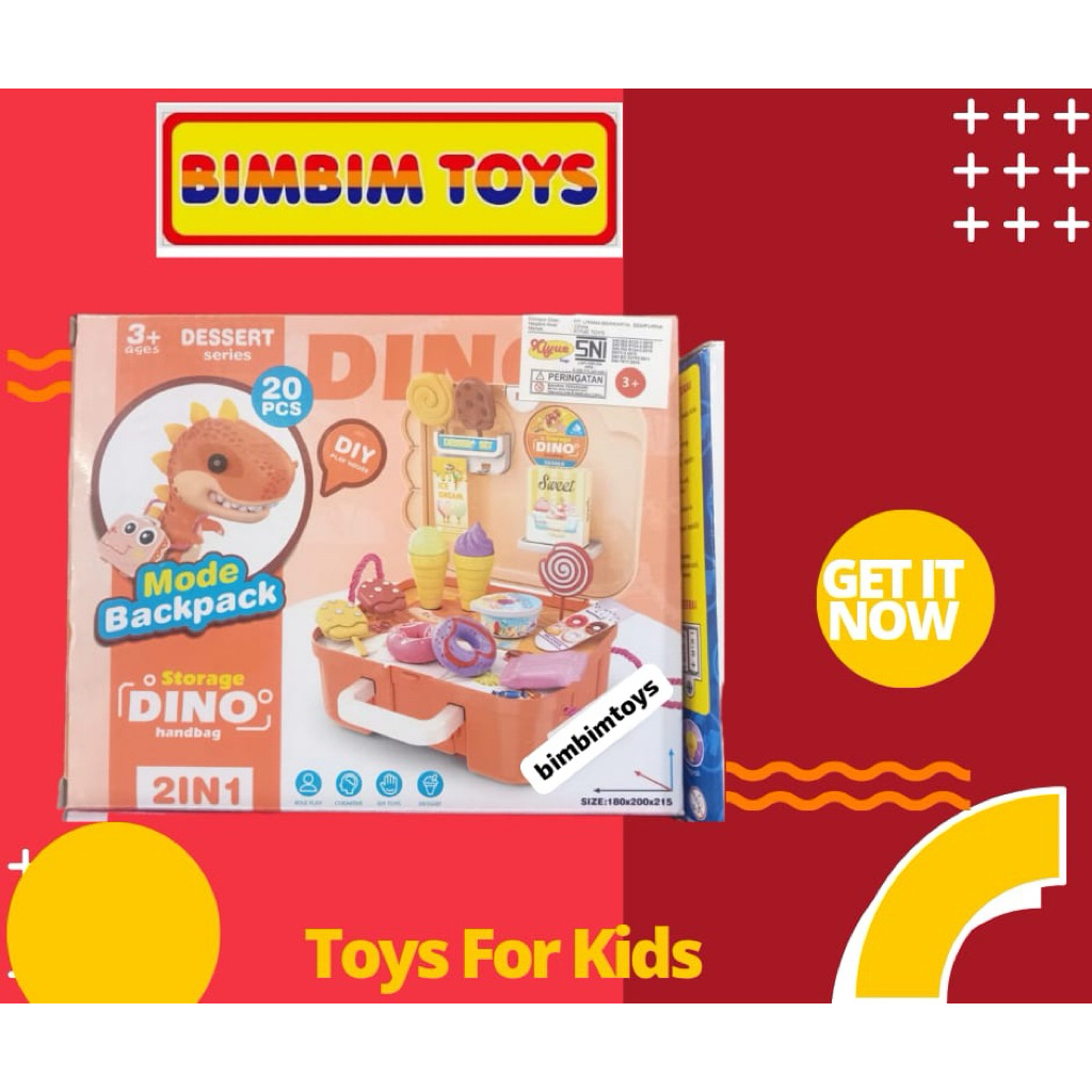 MAINAN STORAGE DINO DESSERT ICE CREAM CAKE LOLIPOP, MAINAN ANAK ES KRIM KOPER, KUE PERMEN KOPER ANAK