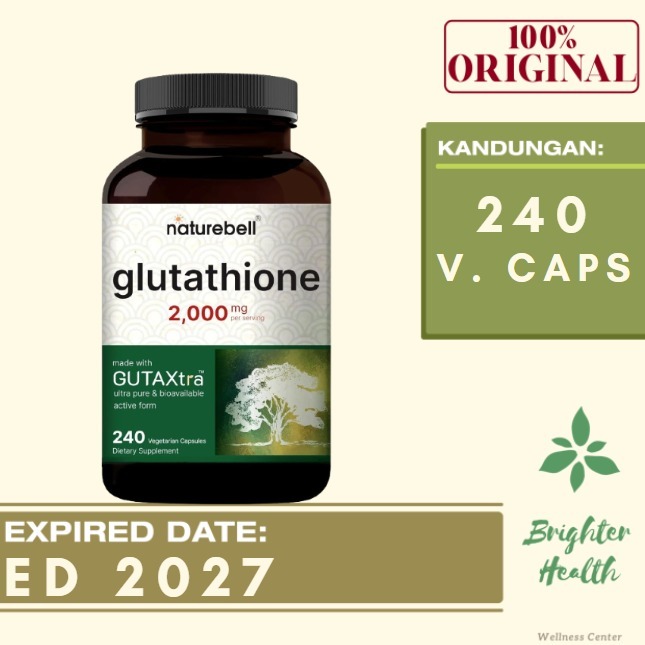 Naturebell Glutathione Reduced 2000mg 240 Veggie Capsule Antioxidant