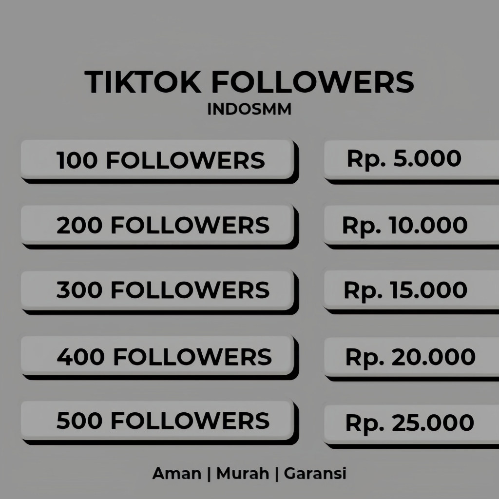 Tiktok Followers Permanen Bergaransi Murah Penambahan Pengikut