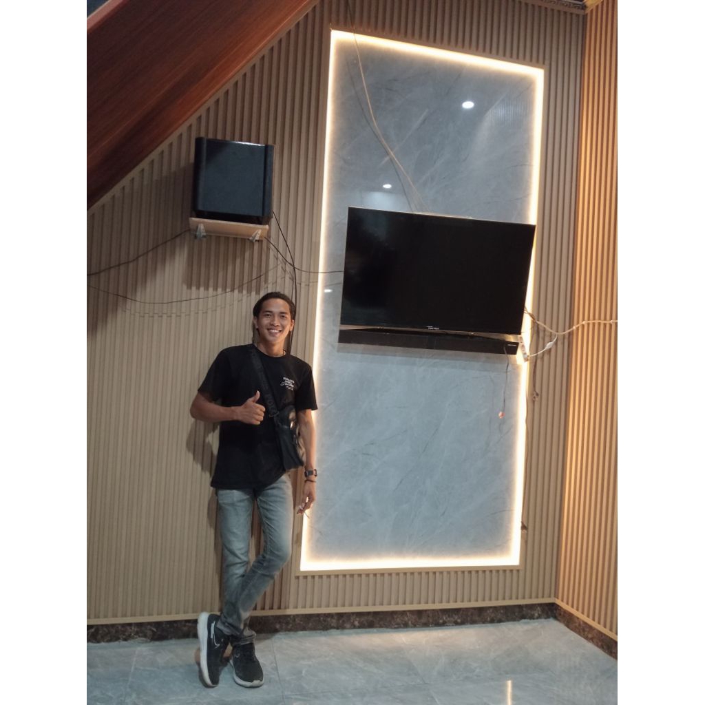 wpc dinding marmer terpasang