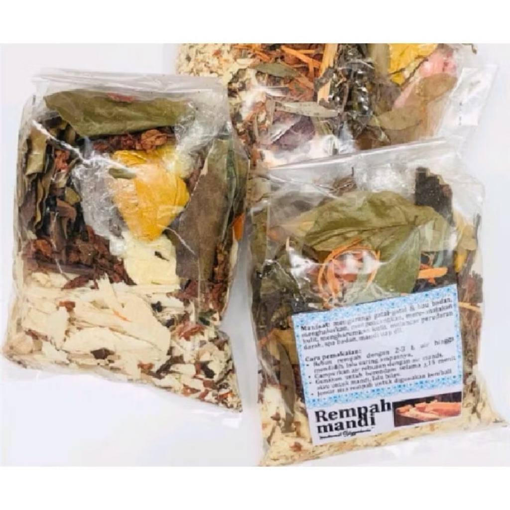 (2x Pakai BESAR) Rempah Mandi Tradisional Rempah Spa Berendam Rendam Mandi Uap GARAM Aromaterapi