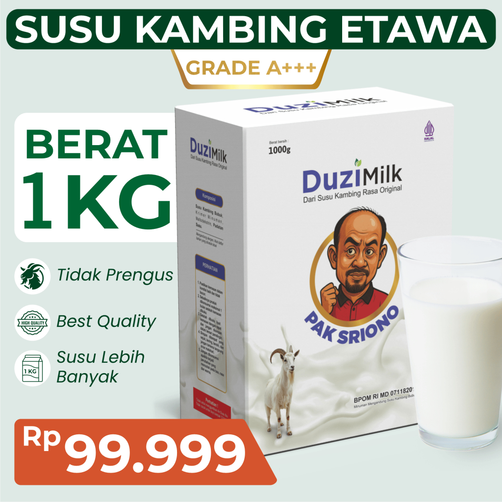 

Duzi Milk Pak Sriono - Susu Kambing Etawa Bubuk 1000 gram 100% Original
