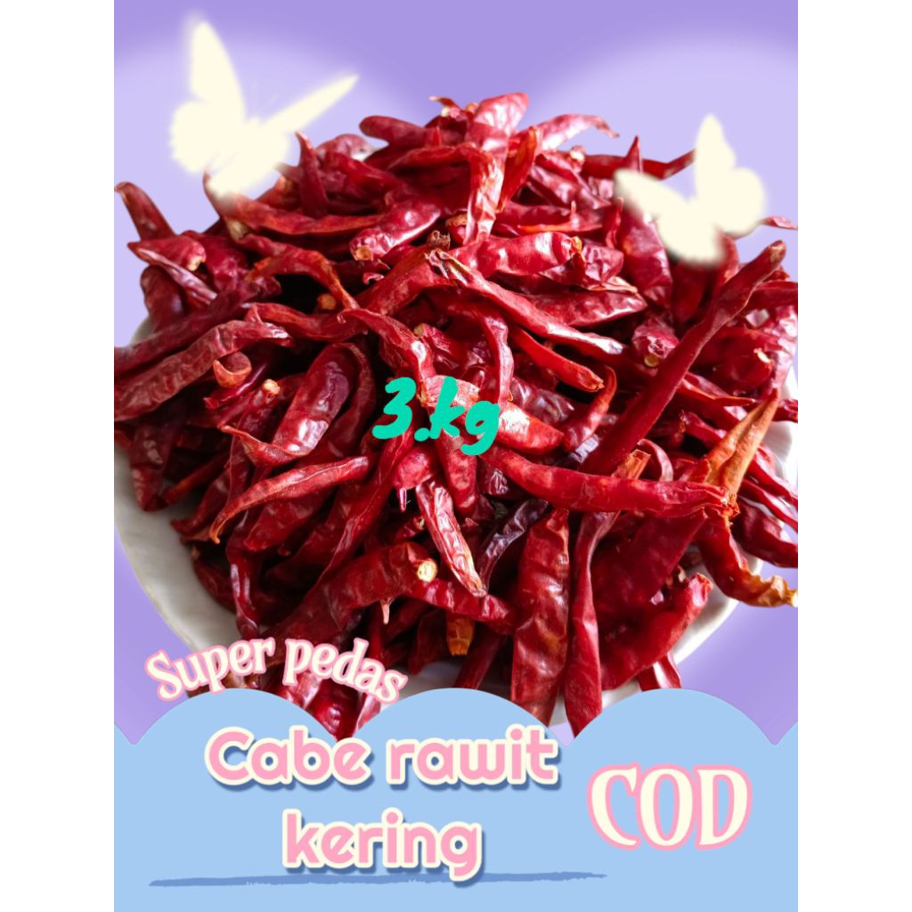 

Setok ready ( 3.KG ) CABE RAWIT TEJA KERING KUALITAS SUPER PEDAS TANPA TANGKAI