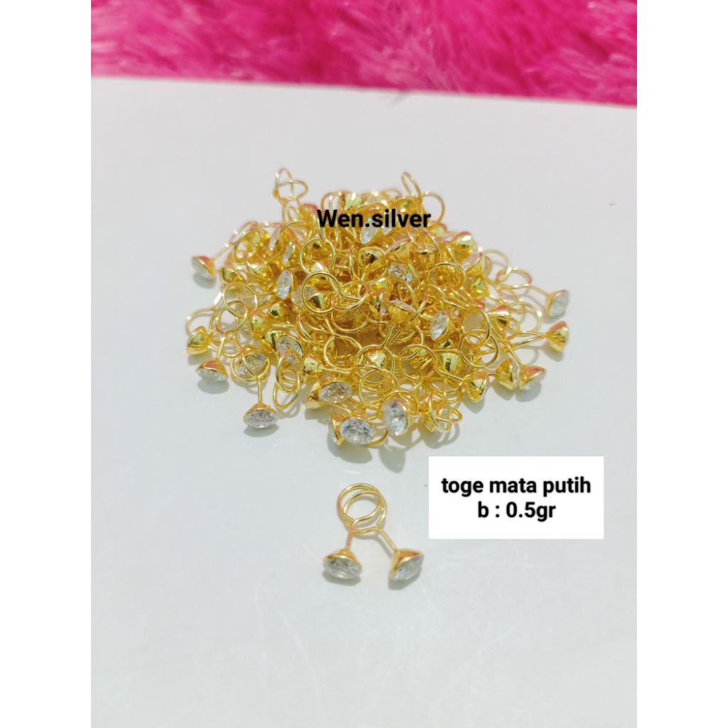 ANTING TOGE 0,5 GRAM PERAK 925 ASLI LAPIS EMAS