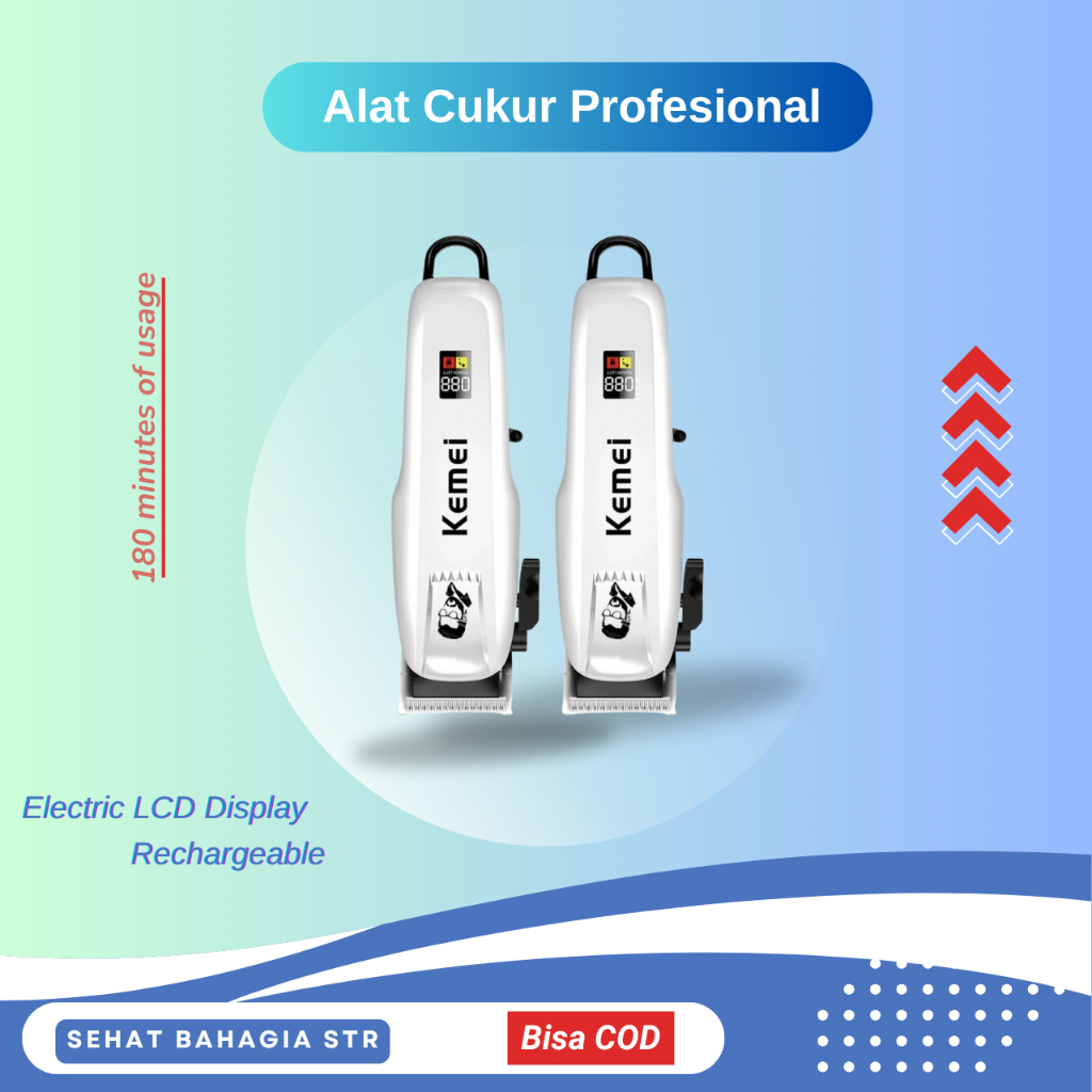( BISA COD ) Hair Clipper Kemei KM PG809a 3IN1 Rechargeable Alat Cukur Rambut Kumis dan Jenggot