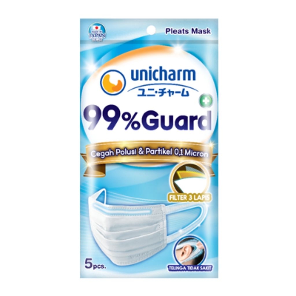 Masker Unicharm 99% Protect + Protect mask isi 5 - Higienis