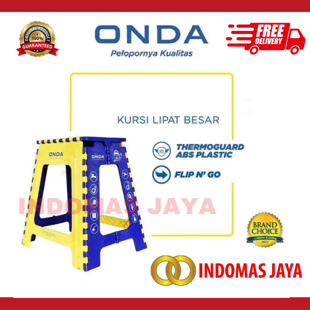 KURSI LIPAT PORTABLE PLASTIK BESAR ONDA BANGKU BAKSO MULTIFUNGSI / Kursi Lipat Portable