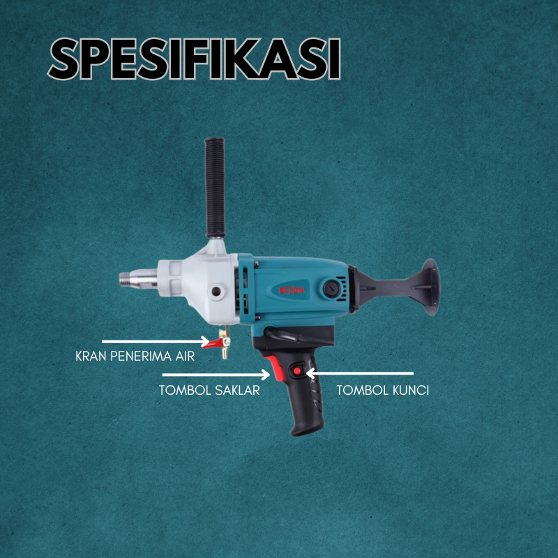 Uddjaya_ Boda Mesin Bor Air Sumur Tanah Mesin Pengeboran Daya 1600Watt Multifungsi Kuat - Dw1-120D
