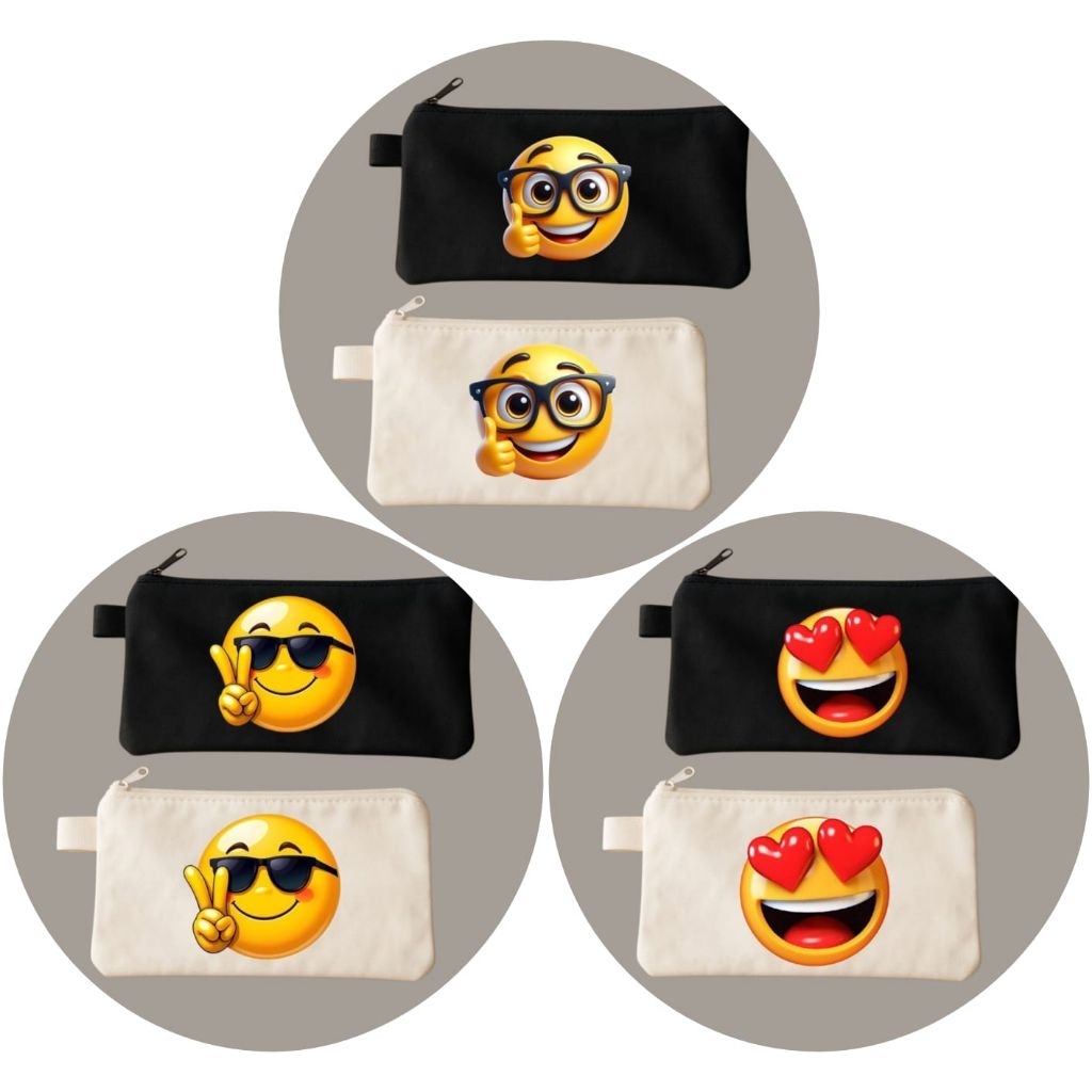 

Tempat pensil emoji/Tepak kanvas premium/Tempat alat tulis/Tempat kosmetik/Tempah hp/Tempat dokumen kartu/Pouch