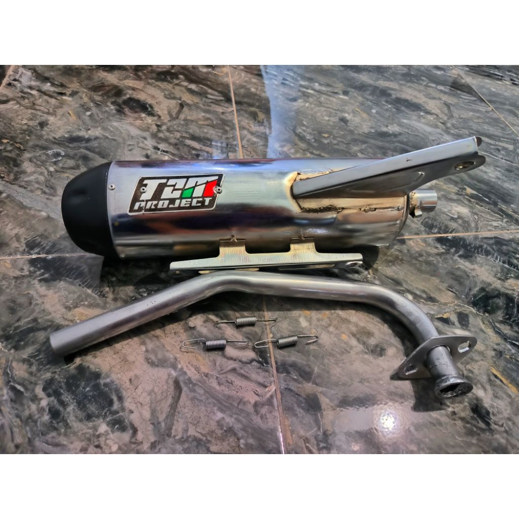 Knalpot Tzm Chrome bobokan suara adem Mio sporty,mio smile,mio soulkarbu,mio J,mio GT,mio soul GT,Mi