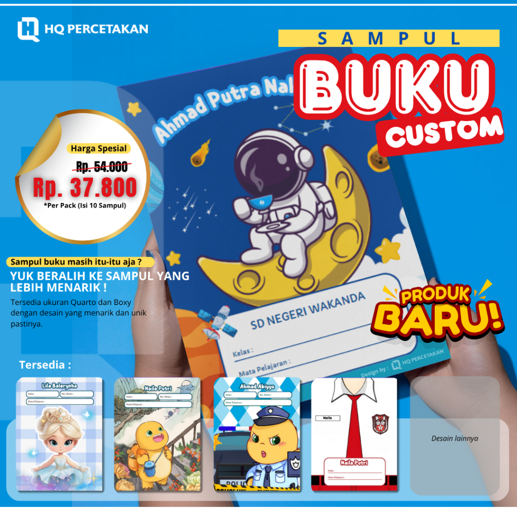 

SAMPUL BUKU CUSTOM UKURAN QUARTO DAN BOXY ISI 10 PCS