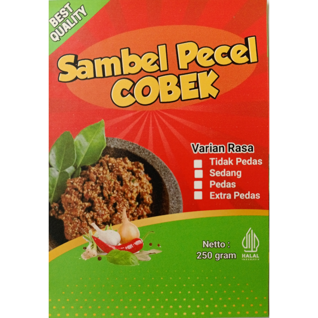 

Sambel Pecel COBEK Bumbu Pecel Bumbu Kacang Khas Madiun Fresh 250 gram Tanpa Bahan Pengawet