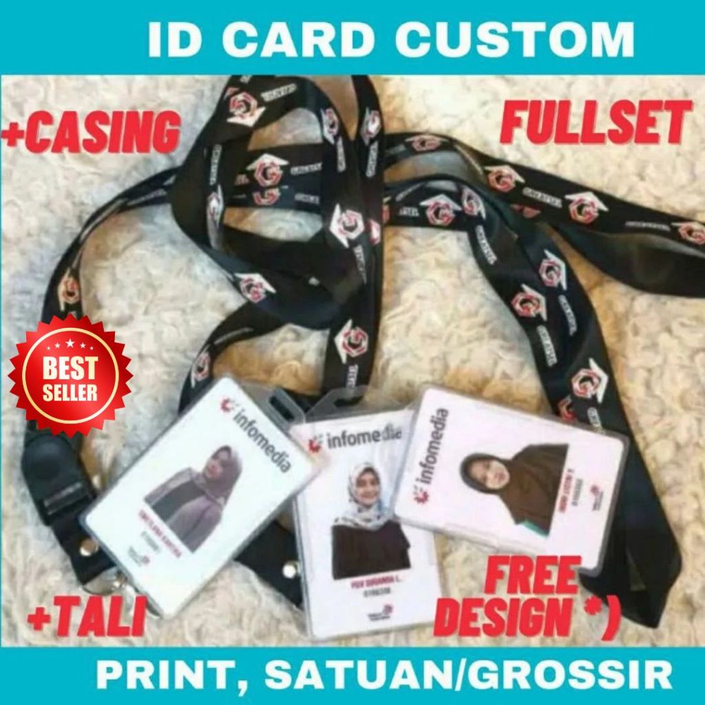

ID Card + Lanyard custom name tag Karyawan Corporate UKM Event Acces Card RFID Ready Premium Quality