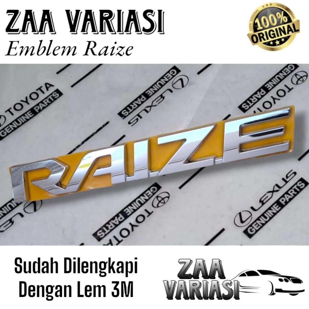 Emblem Tulisan Raize Chrome Original Bagasi Belakang Toyota Raize
