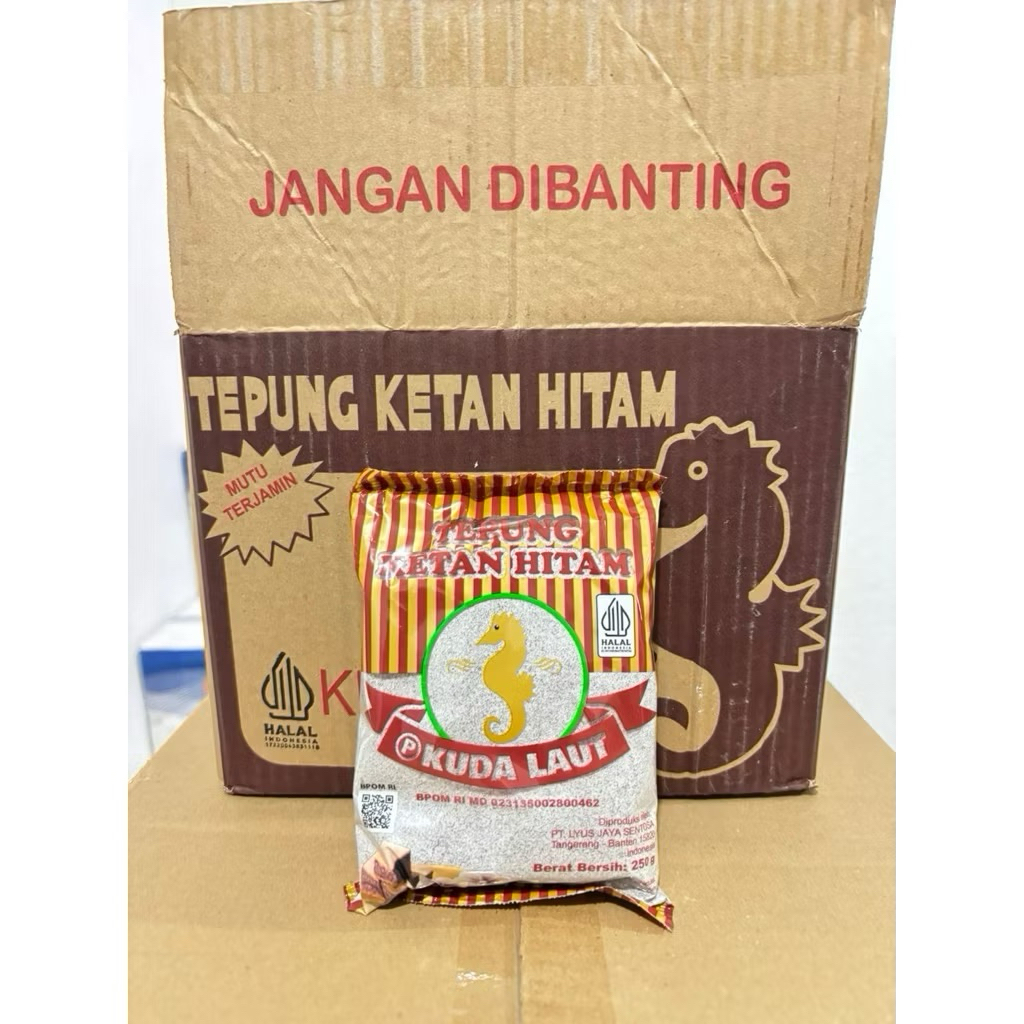 

Tepung Ketan Hitam Cap Kuda Laut 250gr