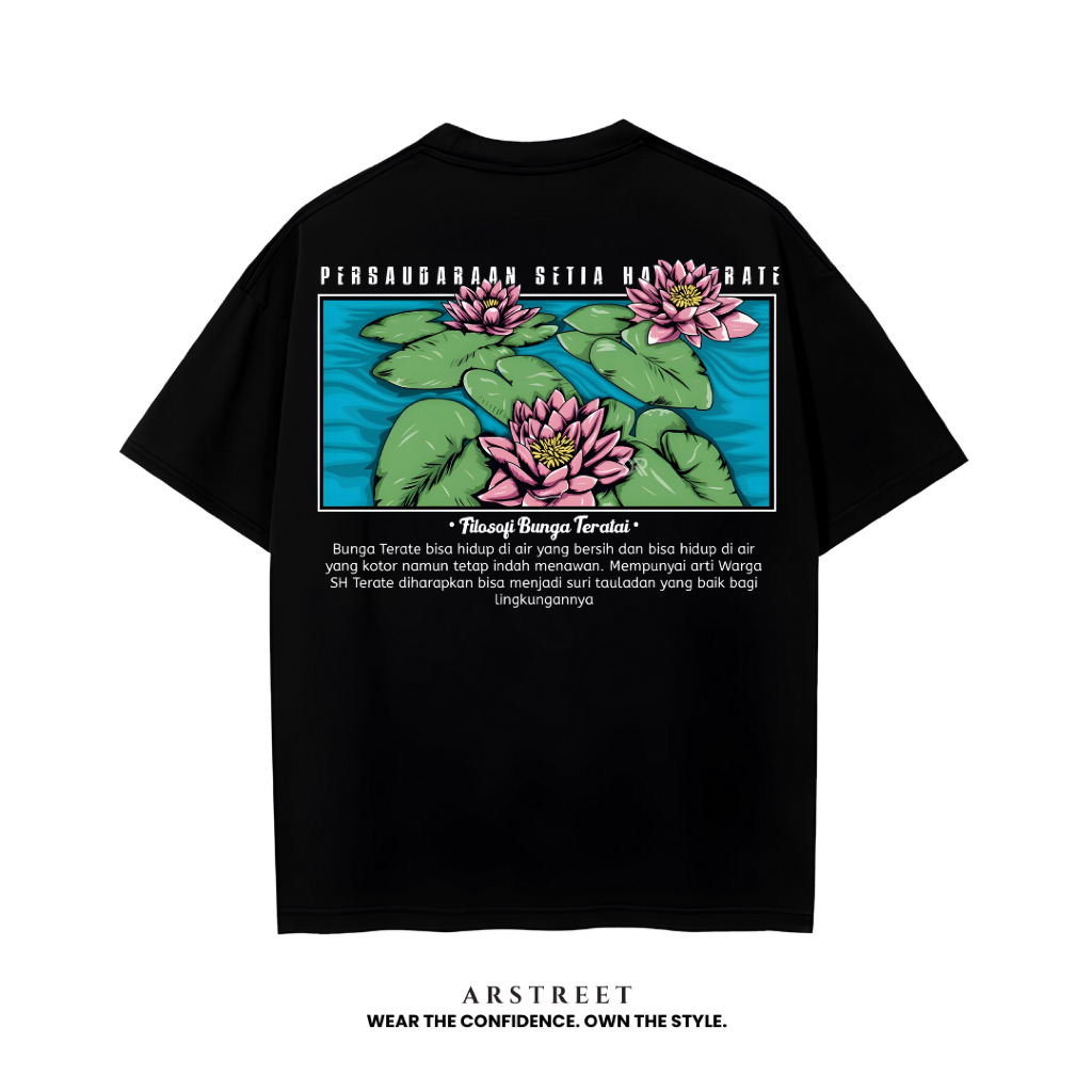 Kaos PSHT Bunga Teratai Premium - Gambar Teratai - Motif Bunga Teratai - Baju Terate