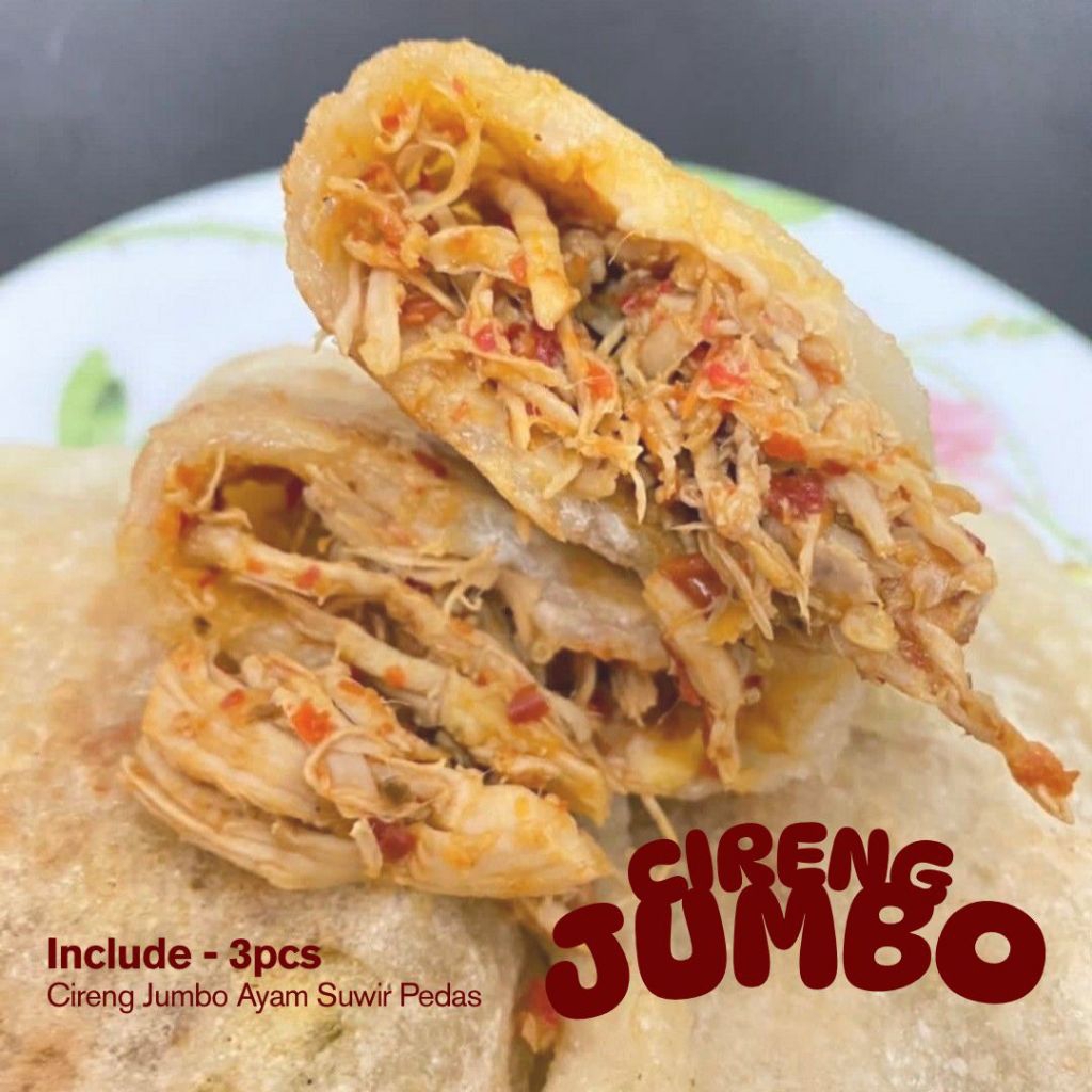 

Oenamifood - 3pcs Cireng Jumbo Isi Ayam Suwir Pedas