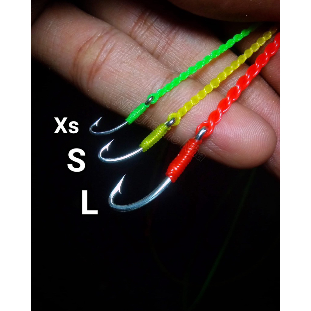 Komplit tali kail pancing Belut Rakitan Tangan bahan baja , mata pancing belut