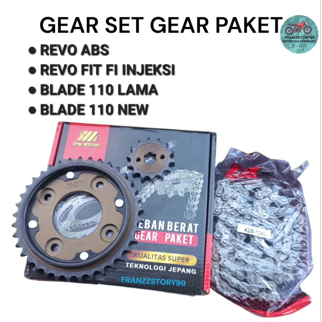 GEAR SET PAKET REVO ABS REVO FIT FI INJEKSI BLADE 110 YIMM