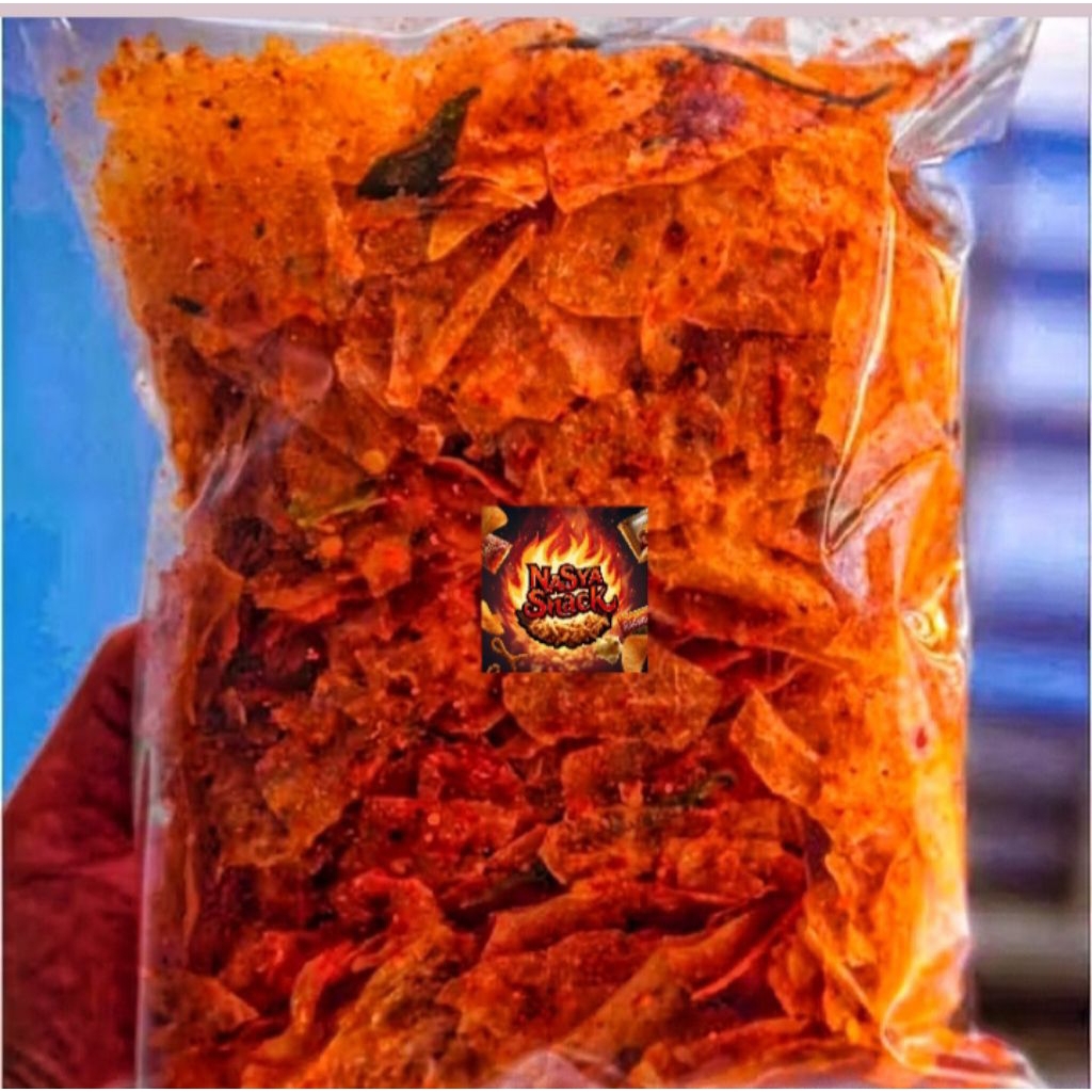 

Pikca/keripik kaca pedas gurih kriuk daun jeruk 250gram