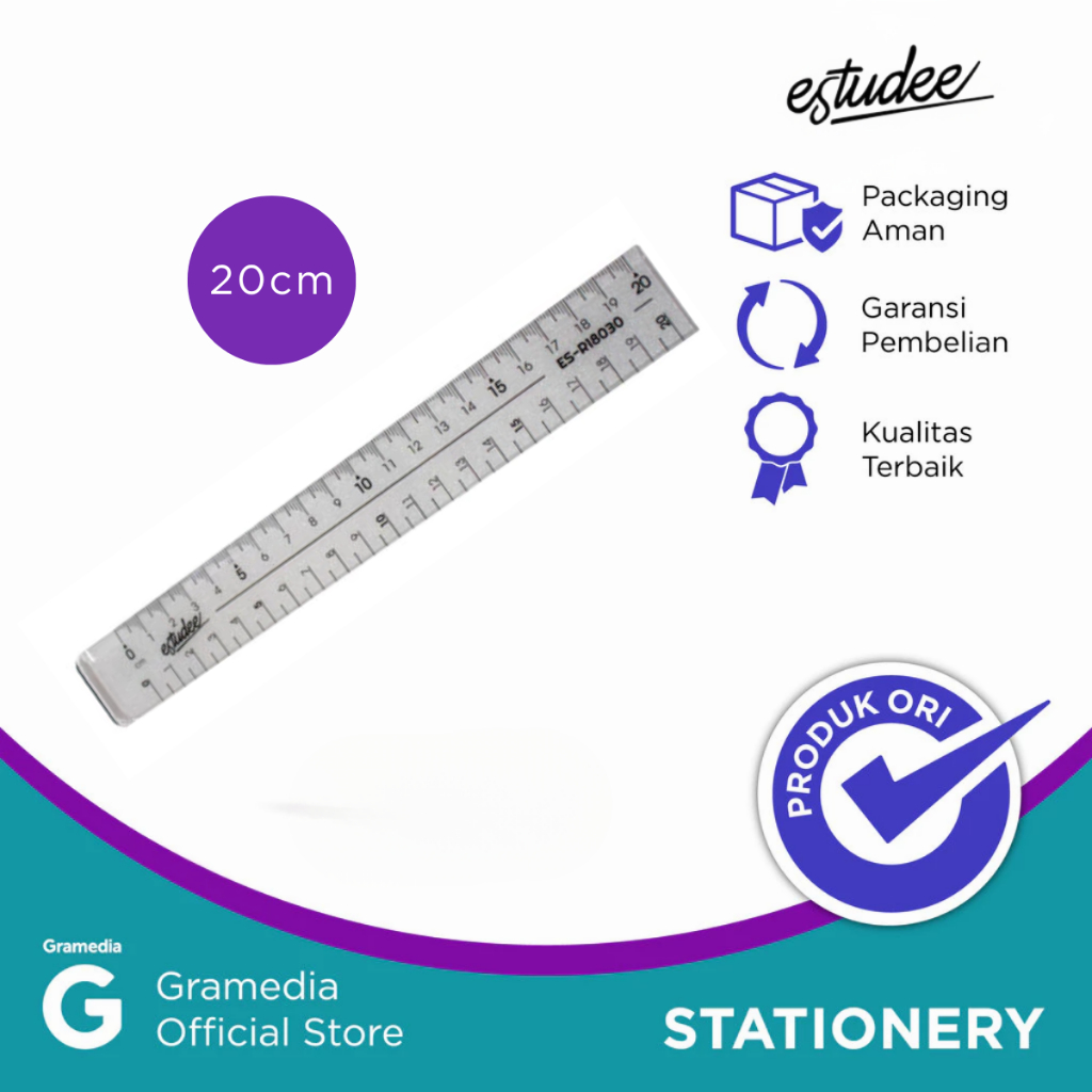 

Gramedia Pettarani - PENGGARIS ESTUDEE EASY TAKEN RULER 20CM