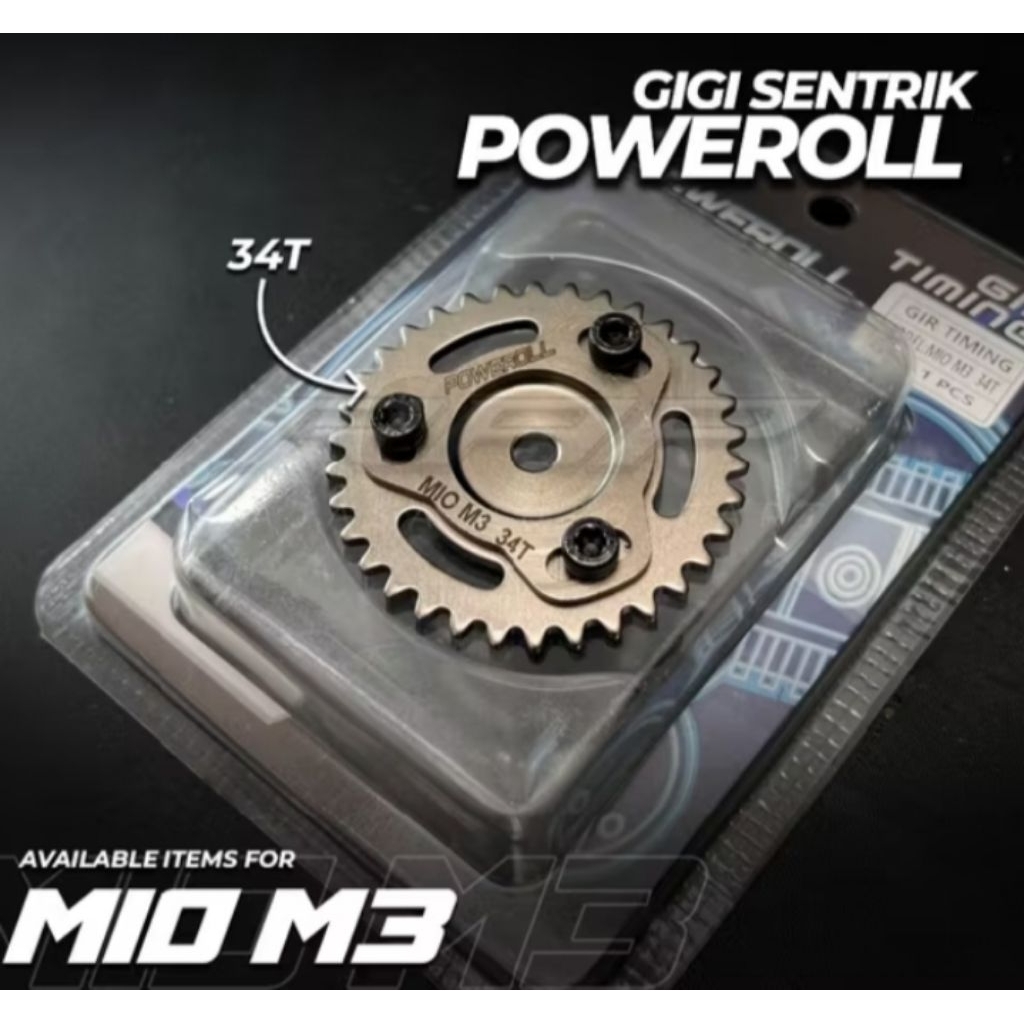 Gigi Sentrik Racing Mio M3 34T POWEROLL – Upgrade Tarikan & Top Speed