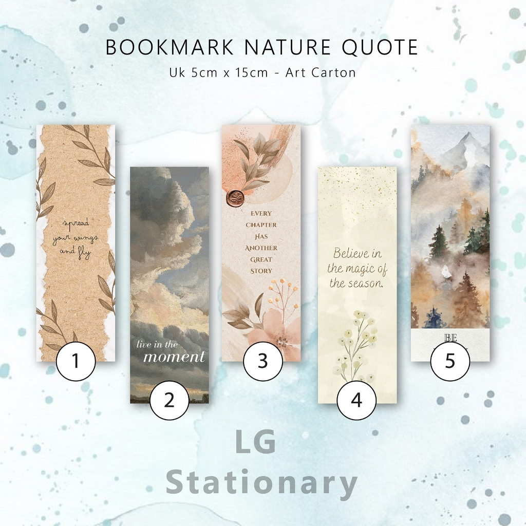 

Pembatas Buku Nature Quotes / Bookmark 5 x 15 (Set)