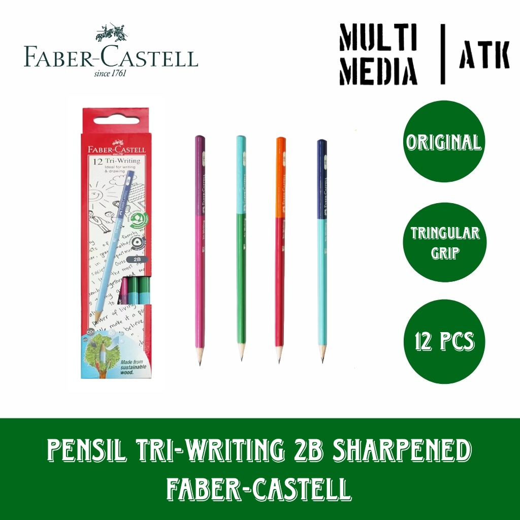

Faber-Castell Pensil Tri-Writing 2B Sharpened (12 Pcs)