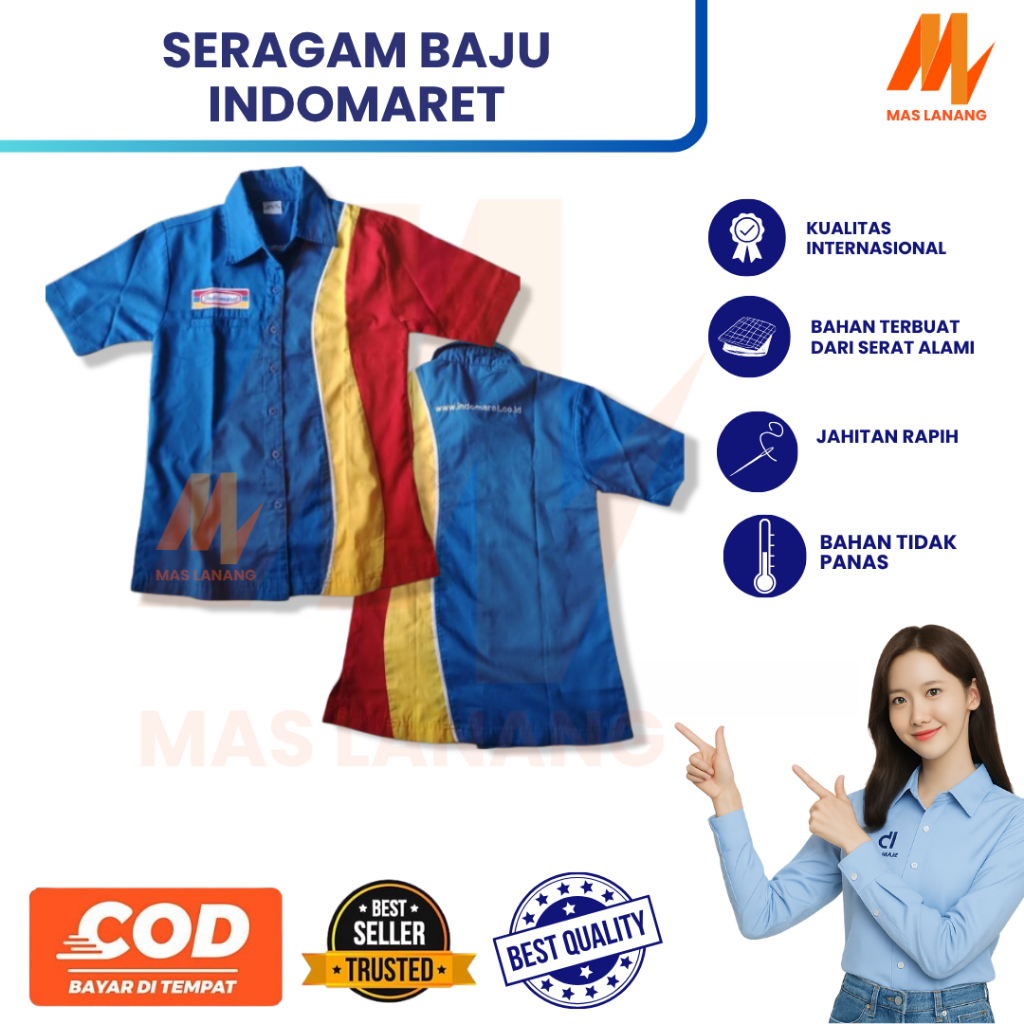 Baju Seragam Indomaret Cowok || Baju Kerja Indomaret || Baju Kerja Cowok || Indomaret