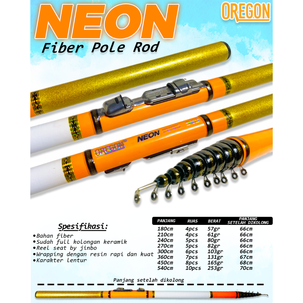 Tegek Kolong Oregon Neon Pole Murah