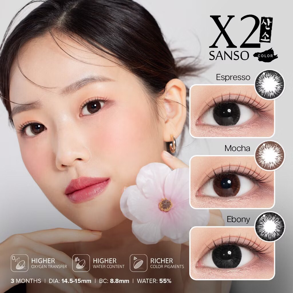 [✅ COD]  SOFTLENS X2 SANSO BLACK COLOR SERIES 14.5 MM / SOFTLENS UNTUK MATA SENSITIF (NORMAL ONLY) -